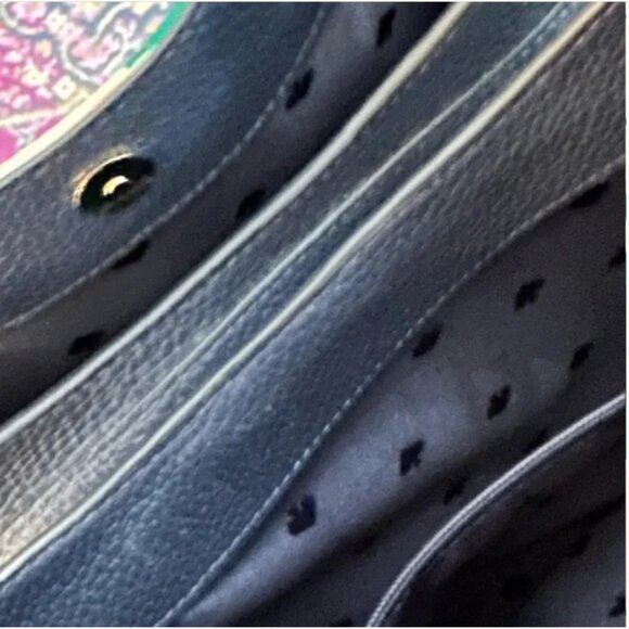 Kate Spade Leila Medium Triple Compartment Shoulder Bag Lily Blooms Green EUC - Picture 4 of 5